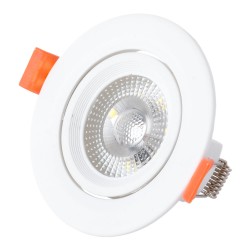 Faretto Da Incasso  Led 7W Tondo Orientabile Bianco luce naturale 850/900 Lumen 4000K Foro Ø65 mm