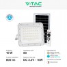 FARO LED FLOODLIGHT 10W IP65 Colore Bianco con Pannello Solare E Telecomando