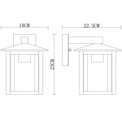 Applique Nera E27, IP54 per Esterni