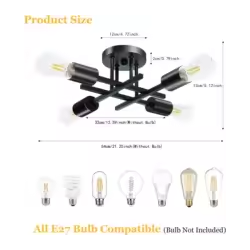 Lampada Montaggio a Soffitto o Parete NERO