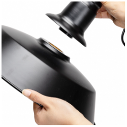 Lampada a sospensione in ferro nero senza sorgente luminosa E27