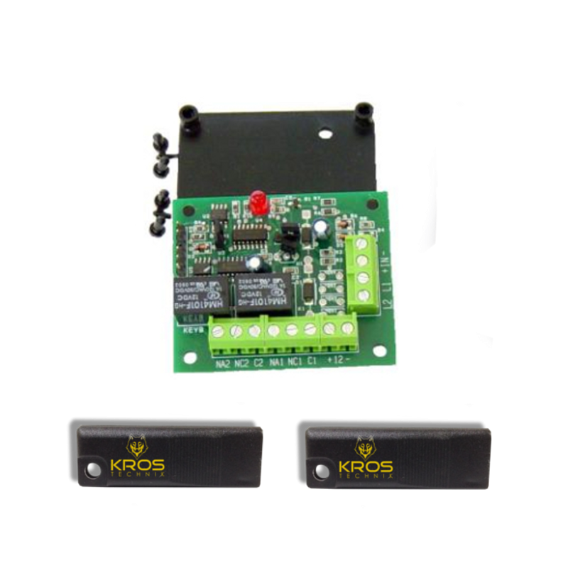 Kit scheda chiave attivatore KROS Technik Key 2 con adattatori Btcino Vimar