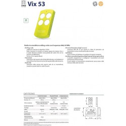 Telecomando Fadini Vix 53-4 – Colore Giallo – TR 868 MHz – Rolling Code