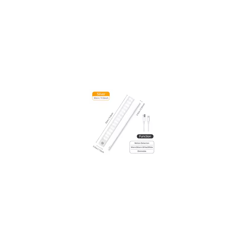 Klanst.Lampada LED Sottopensile 30cm Wireless con Sensore di Movimento e CCT Selezionabile Bianca